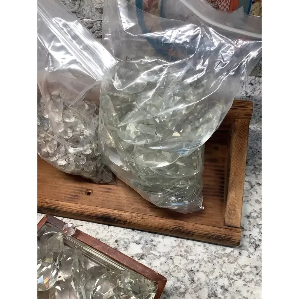 Bulk Lot of Vintage Crystal Chandelier Prisms and Parts
